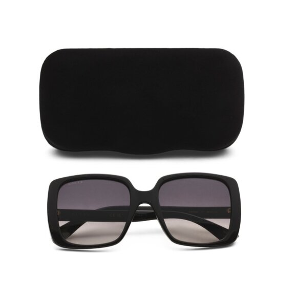 GUCCI Black/Grey 56mm Square Sunglasses - Picture 1 of 2